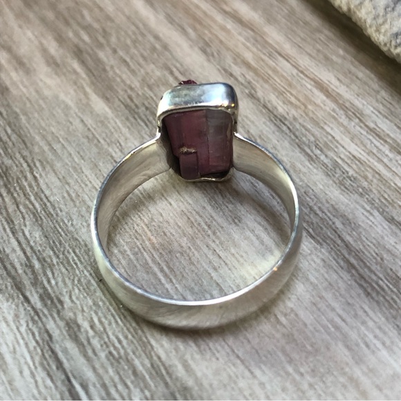Raw Tourmaline Sterling Ring - Picture 6 of 11